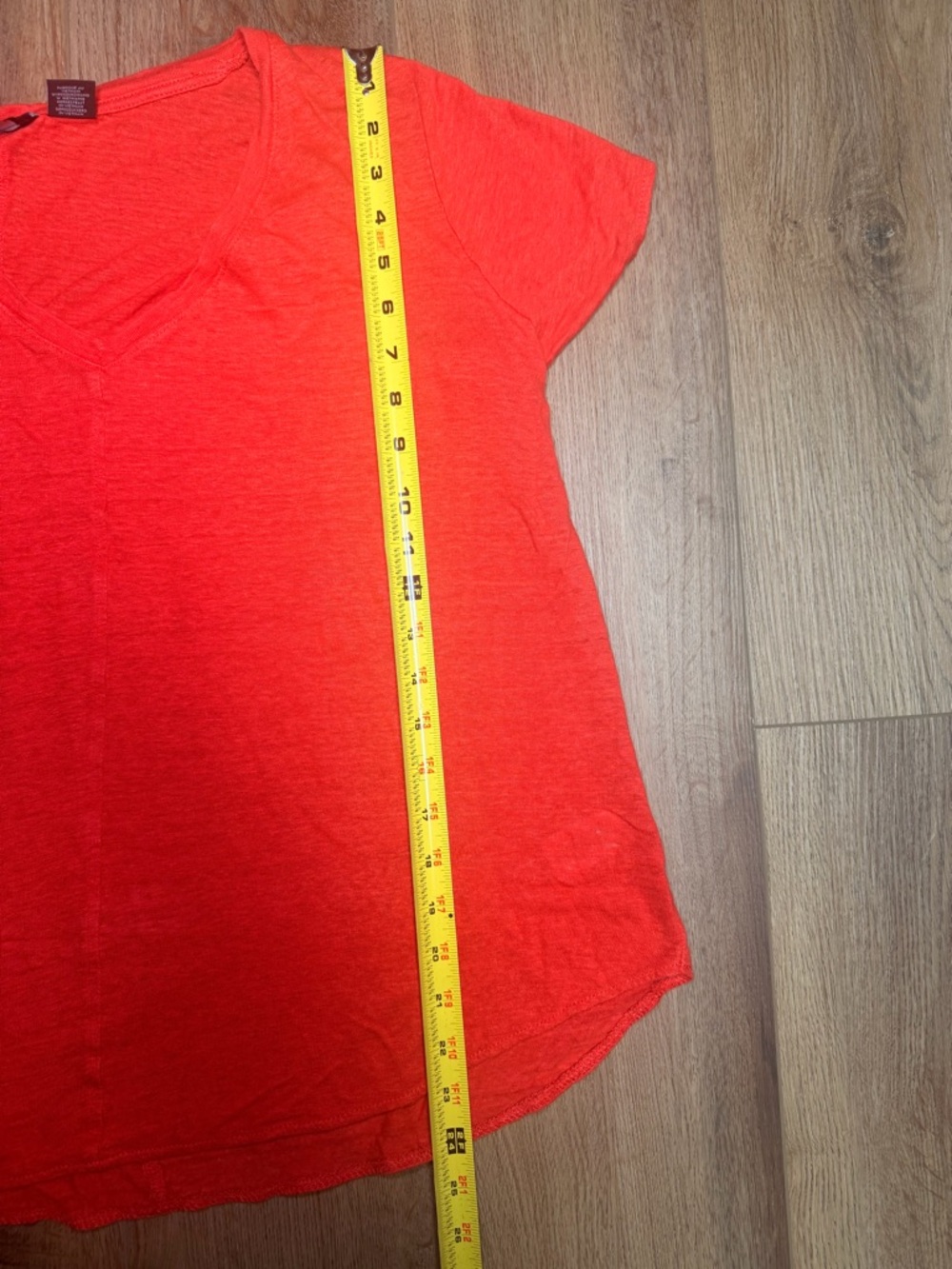 Red Linen Top 1X Lightweight Breathable V-Neck Tahari Minimalist Coastal Relaxed - Picture 8 of 8